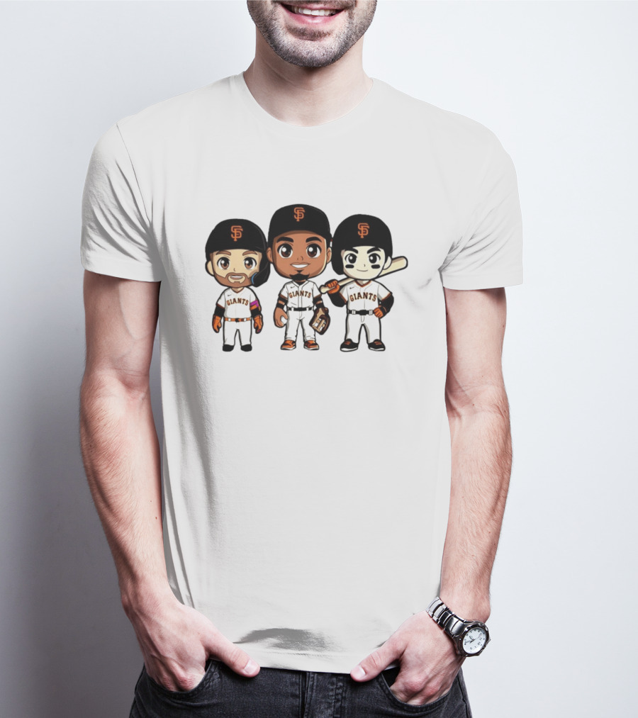 San Francisco Giants Chibi Players MLB Baseball Giants Team Sports Characters T-Shirt