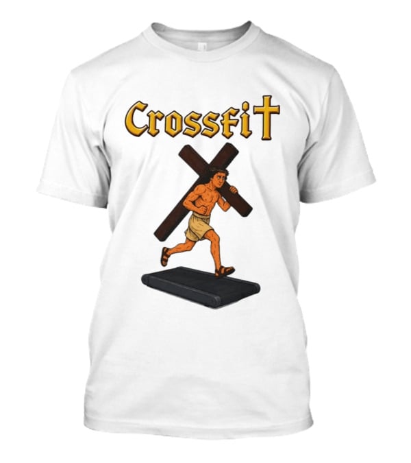 CrossFit Jesus Treadmill Religious Workout T-Shirt