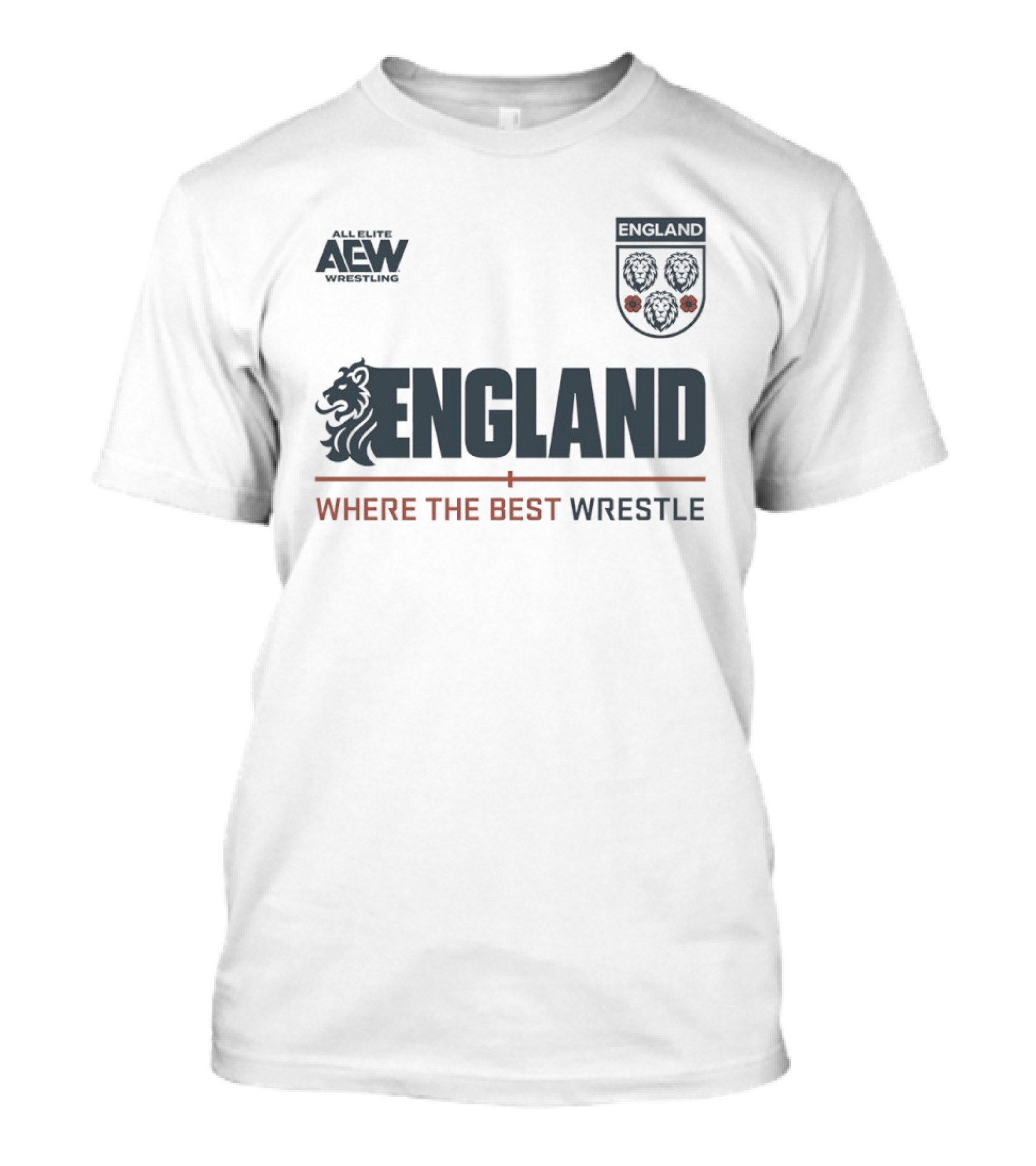 All Elite AEW Wrestling England Where The Best Wrestle Lion Crest T-Shirt