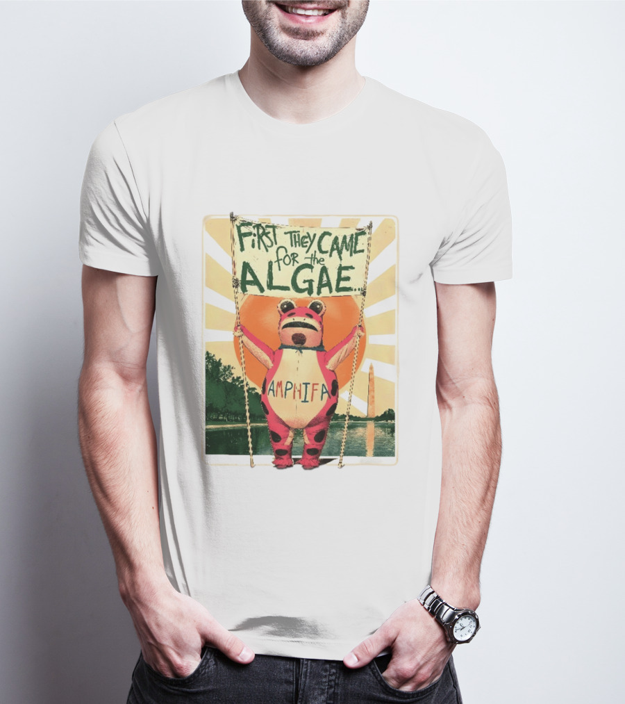 First They Came For The Algae Amphifa Frog Sunburst Protest T-Shirt