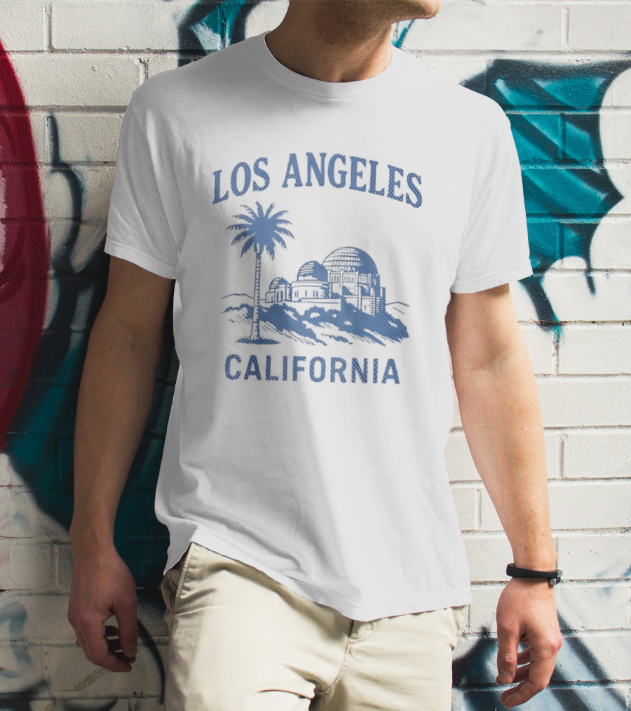 Los Angeles California Palm Tree Observatory Travel City Skyline T-Shirt