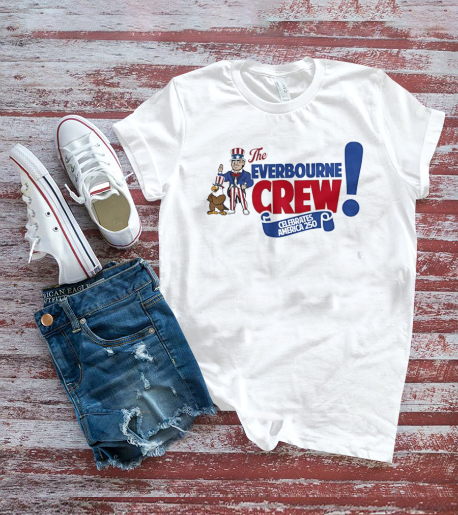 The Everbourne Crew Celebrates America 250 With Patriotic Character And Eagle T-Shirt