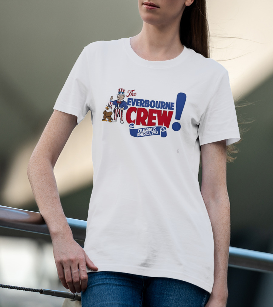 The Everbourne Crew Celebrates America 250 With Patriotic Character And Eagle T-Shirt