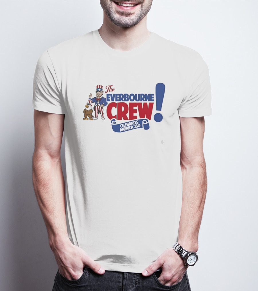 The Everbourne Crew Celebrates America 250 With Patriotic Character And Eagle T-Shirt