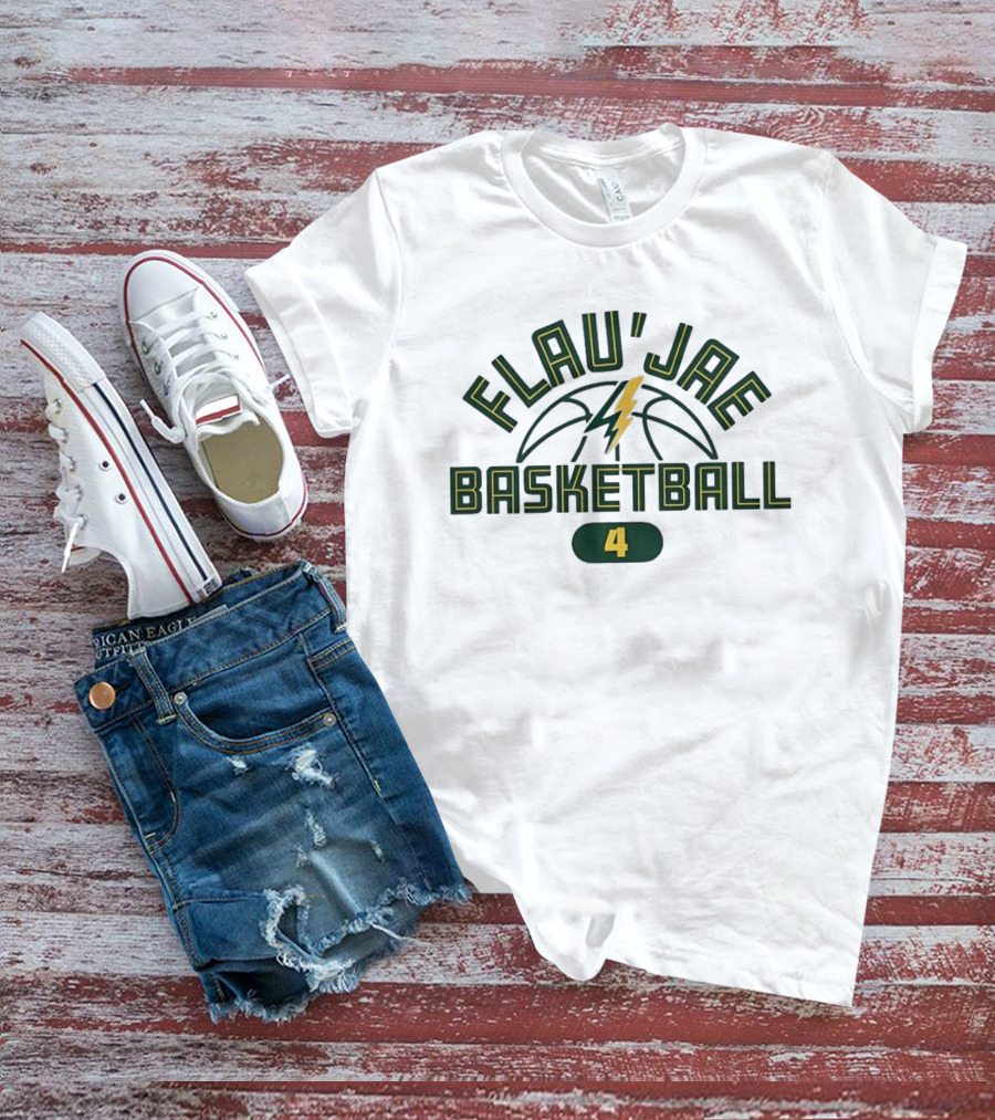 Flau'jae Basketball Lightning Bolt Number 4 T-Shirt