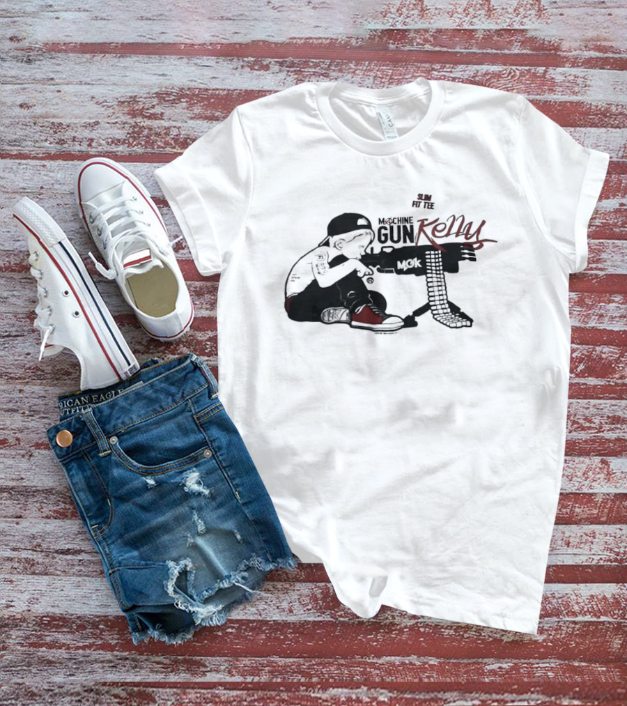 Machine Gun Kelly Slim Fit Black And Red Kid T-Shirt