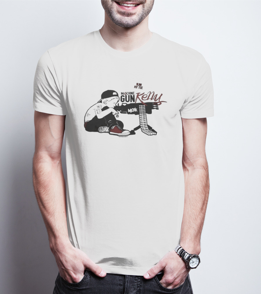 Machine Gun Kelly Slim Fit Black And Red Kid T-Shirt