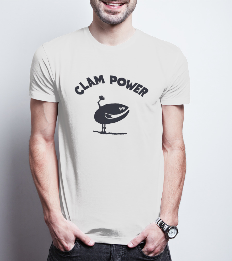 Clam Power Funny Cartoon Clam Arm Flexing T-Shirt