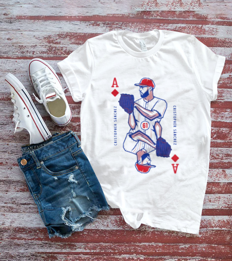 Cristopher Sánchez Philadelphia Phillies Ace Of Diamonds Playing Card T-Shirt
