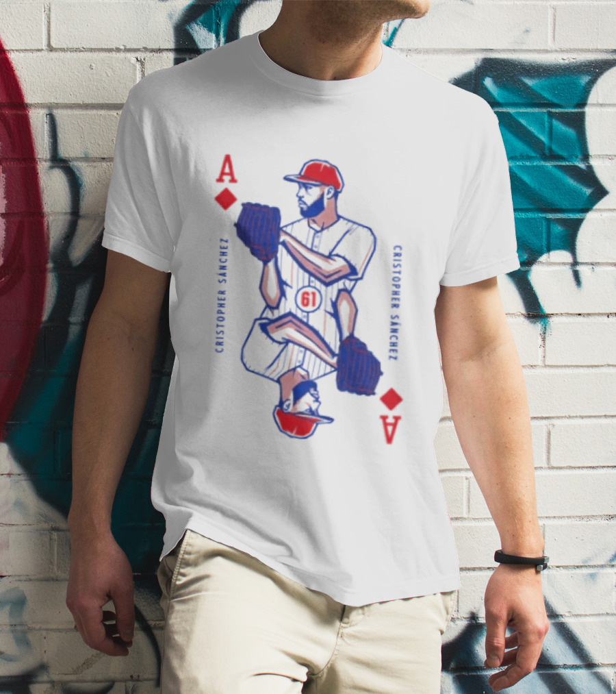 Cristopher Sánchez Philadelphia Phillies Ace Of Diamonds Playing Card T-Shirt