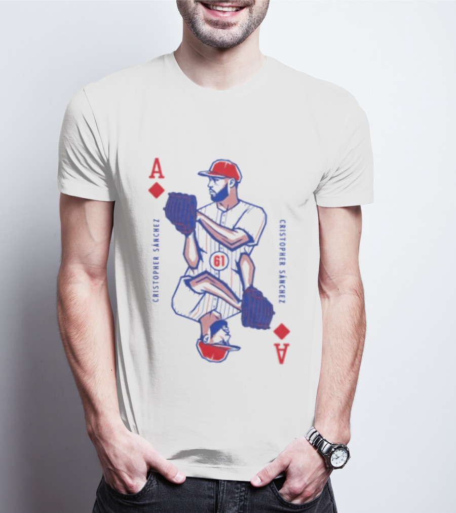 Cristopher Sánchez Philadelphia Phillies Ace Of Diamonds Playing Card T-Shirt
