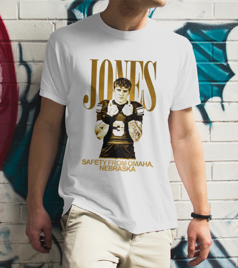 Mason Jones Nebraska Cornhuskers Safety From Omaha Football Player T-Shirt