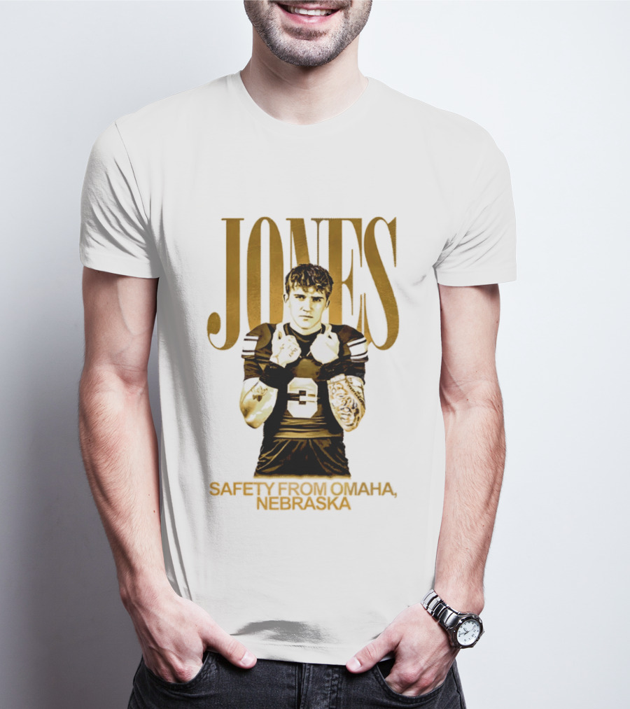 Mason Jones Nebraska Cornhuskers Safety From Omaha Football Player T-Shirt