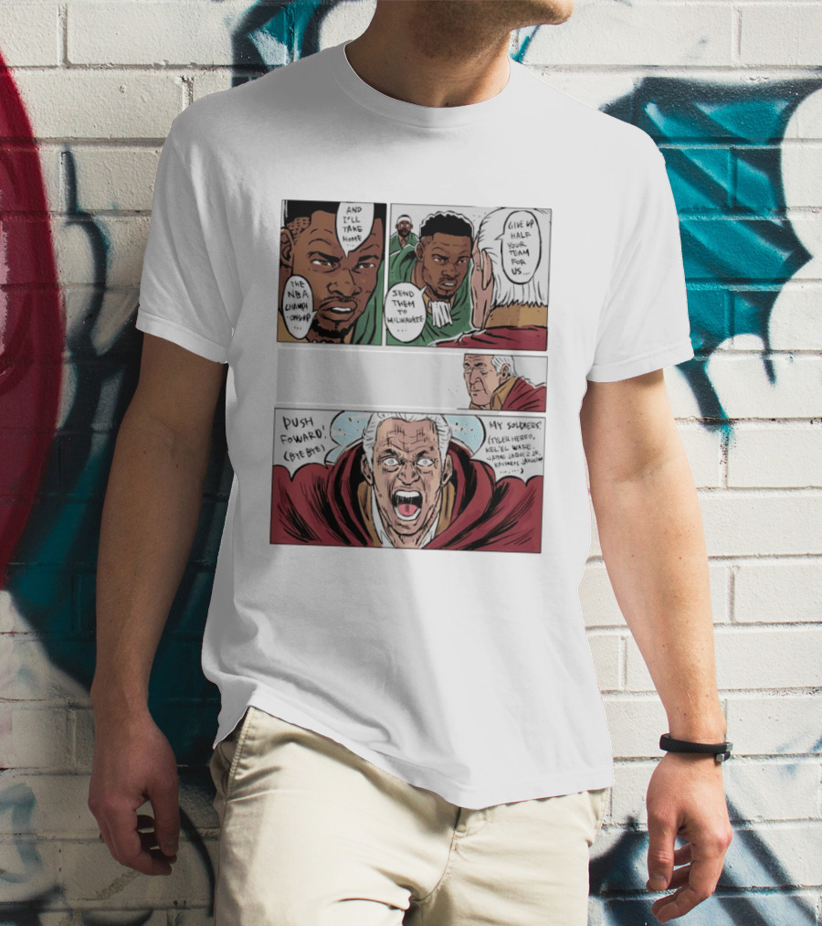 Milwaukee Bucks Giannis Antetokounmpo To Miami Give Up Half Your Team NBA Champion Push Forward T-Shirt