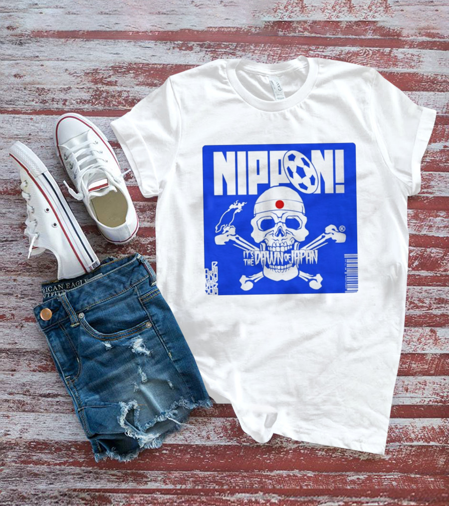 Nippon It's The Dawn Of Japan Skull Crossbones Soccer Ball T-Shirt