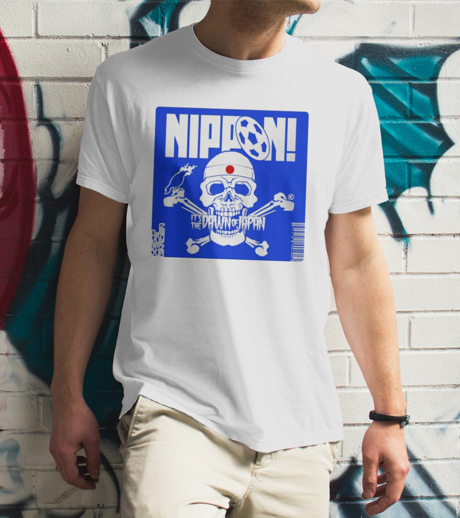 Nippon It's The Dawn Of Japan Skull Crossbones Soccer Ball T-Shirt