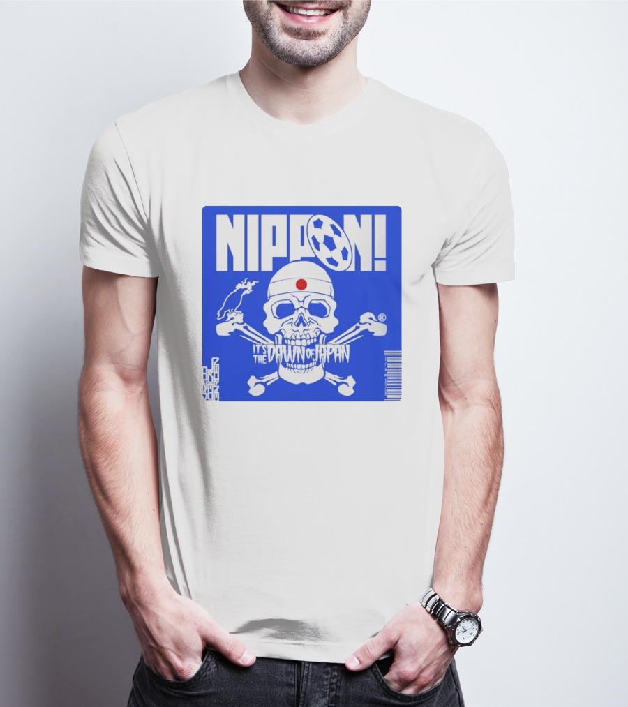 Nippon It's The Dawn Of Japan Skull Crossbones Soccer Ball T-Shirt