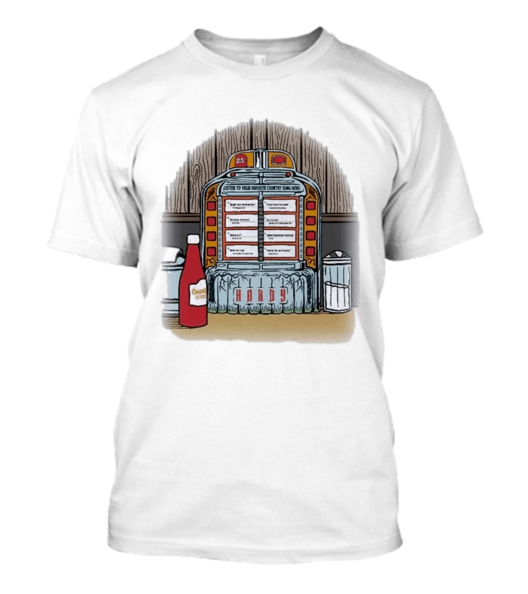Hardy Jukebox Favorite Country Songs Vintage Scene T-Shirt