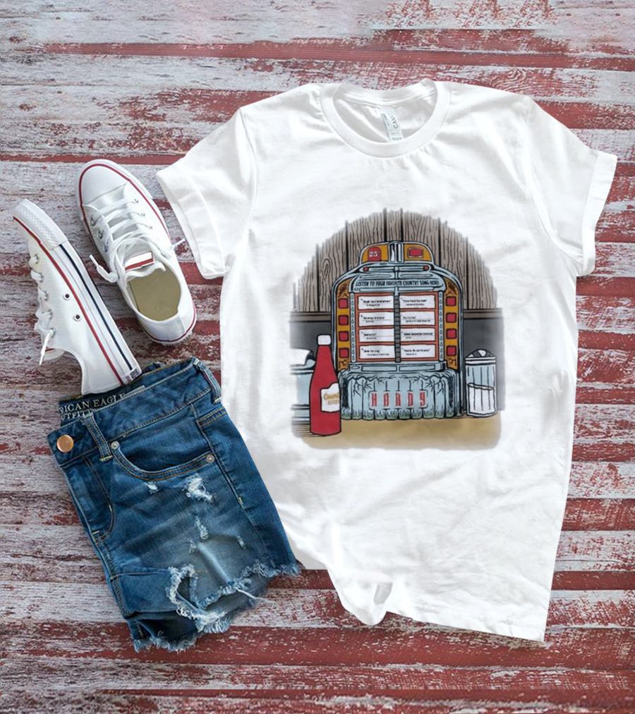Hardy Jukebox Favorite Country Songs Vintage Scene T-Shirt
