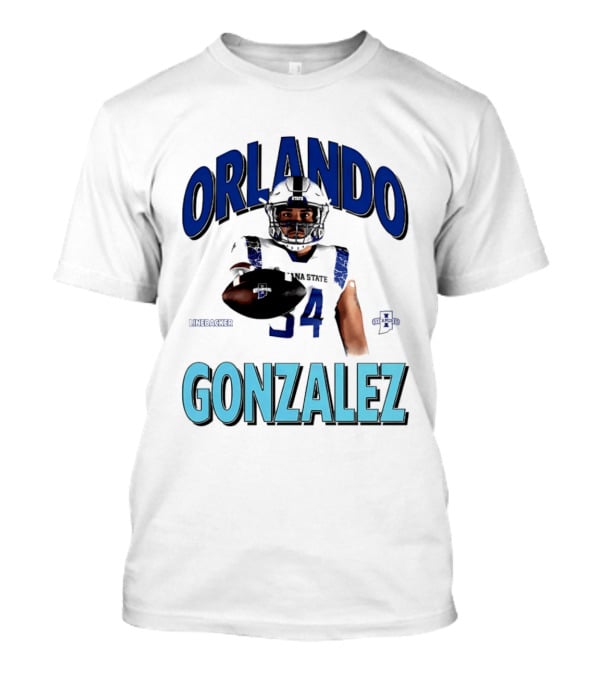 Orlando Gonzalez Indiana State Sycamores Linebacker Football Player 34 T-Shirt