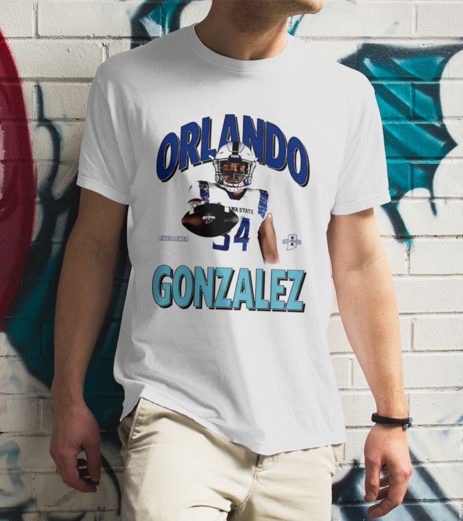 Orlando Gonzalez Indiana State Sycamores Linebacker Football Player 34 T-Shirt