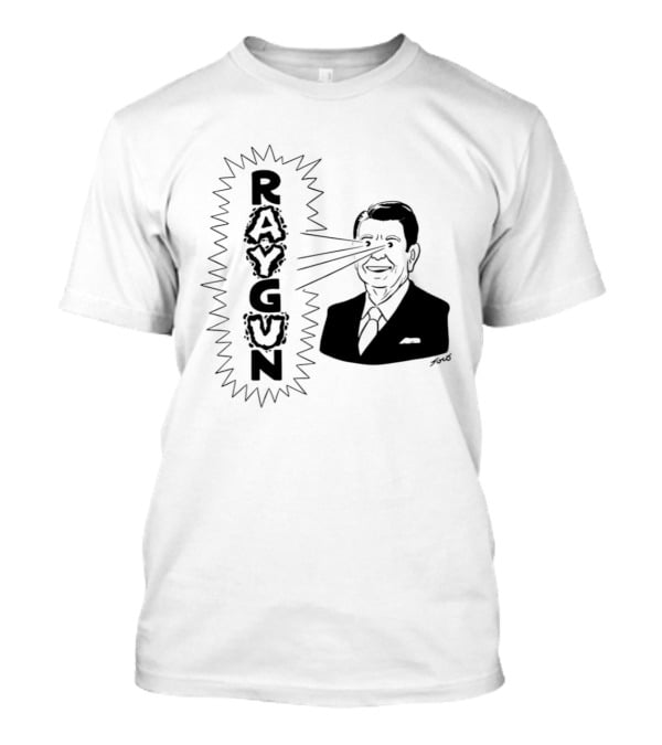 Raygun Ronald Reagan Star Wars SDI Political Satire T-Shirt