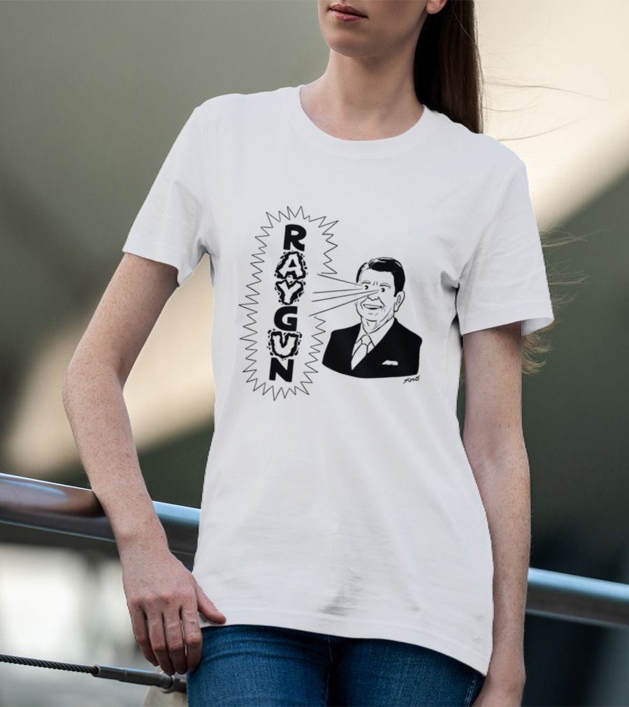Raygun Ronald Reagan Star Wars SDI Political Satire T-Shirt