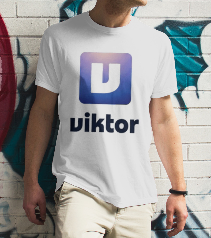 Viktor Square Icon Blue Gradient T-Shirt