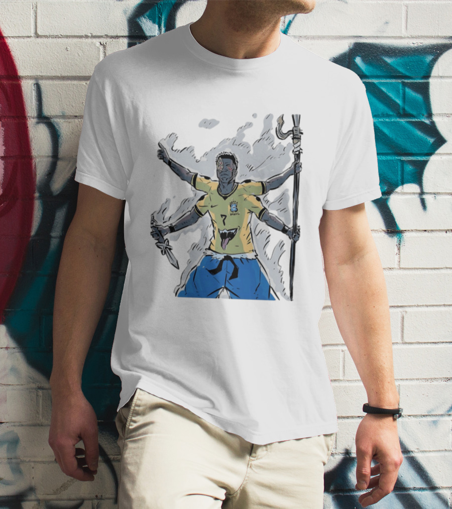 Vini Jr. Brazil Ryomen Sukuna Crossover Anime Character Fusion T-Shirt