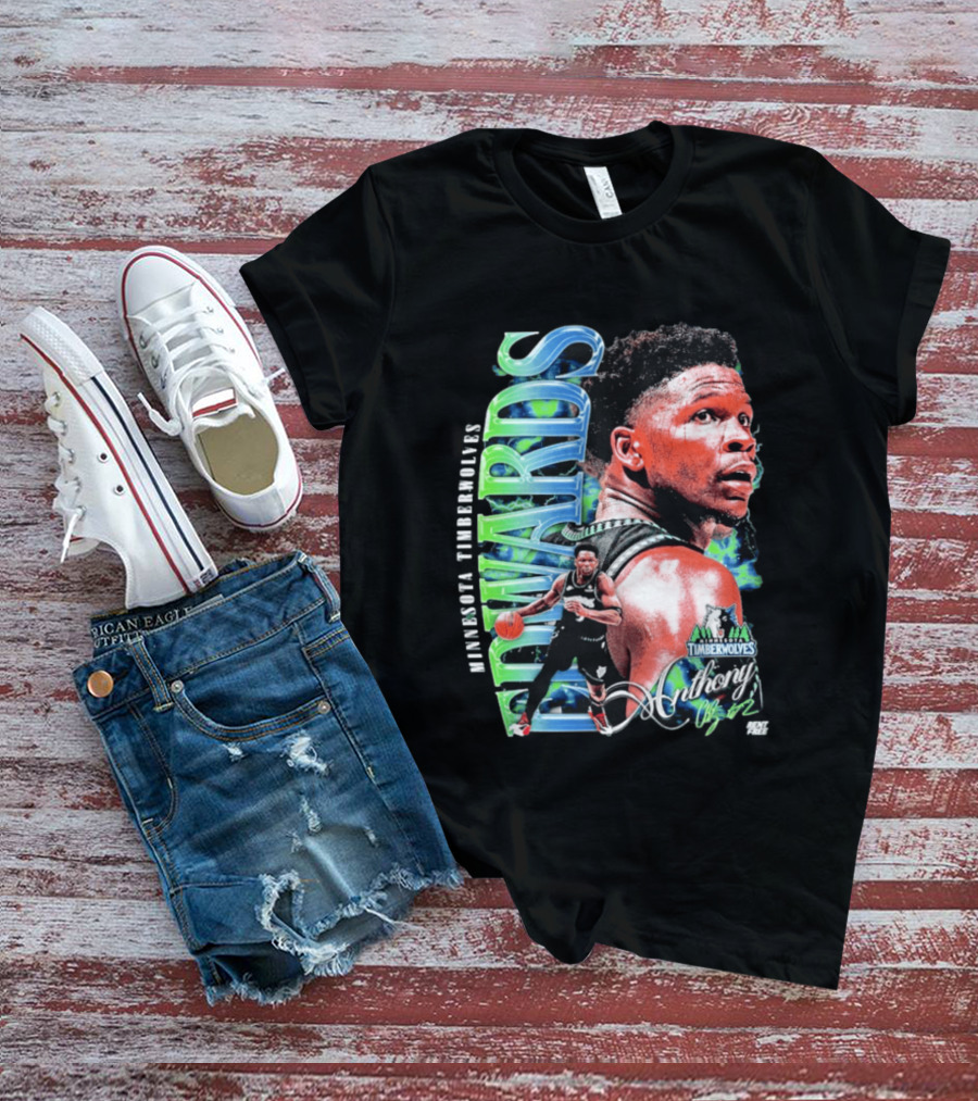 Anthony Edwards Minnesota Timberwolves Basketball Star Collage T-Shirt