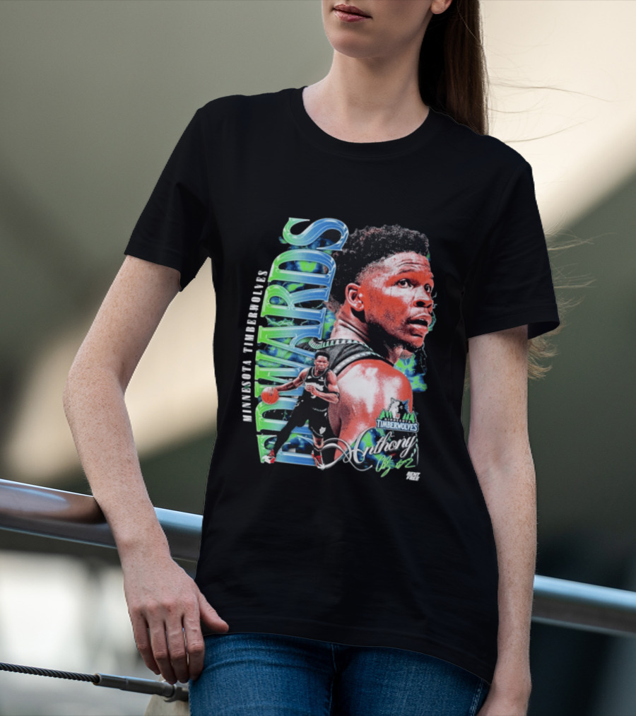 Anthony Edwards Minnesota Timberwolves Basketball Star Collage T-Shirt