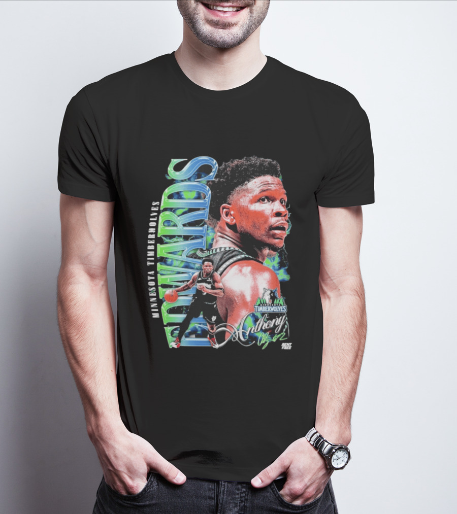 Anthony Edwards Minnesota Timberwolves Basketball Star Collage T-Shirt