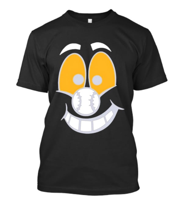 Cartoon Baseball Smile Face With Playful Eyes T-Shirt