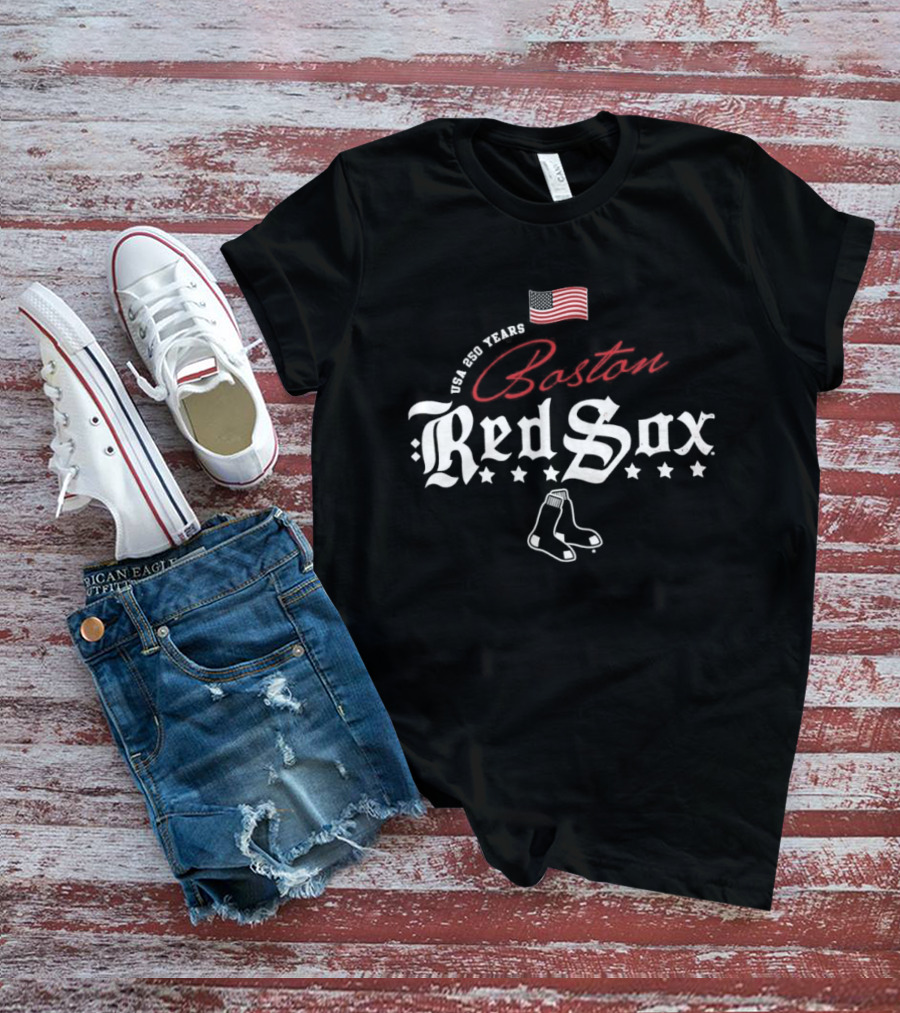 Boston Red Sox MLB USA 250 Years Happy 4th Of July Celebration T-Shirt