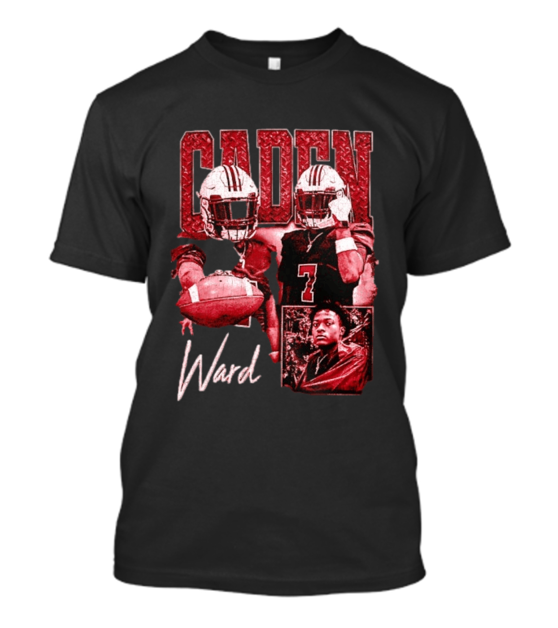 Caden Ward American Football Athlete Sports Number 7 T-Shirt