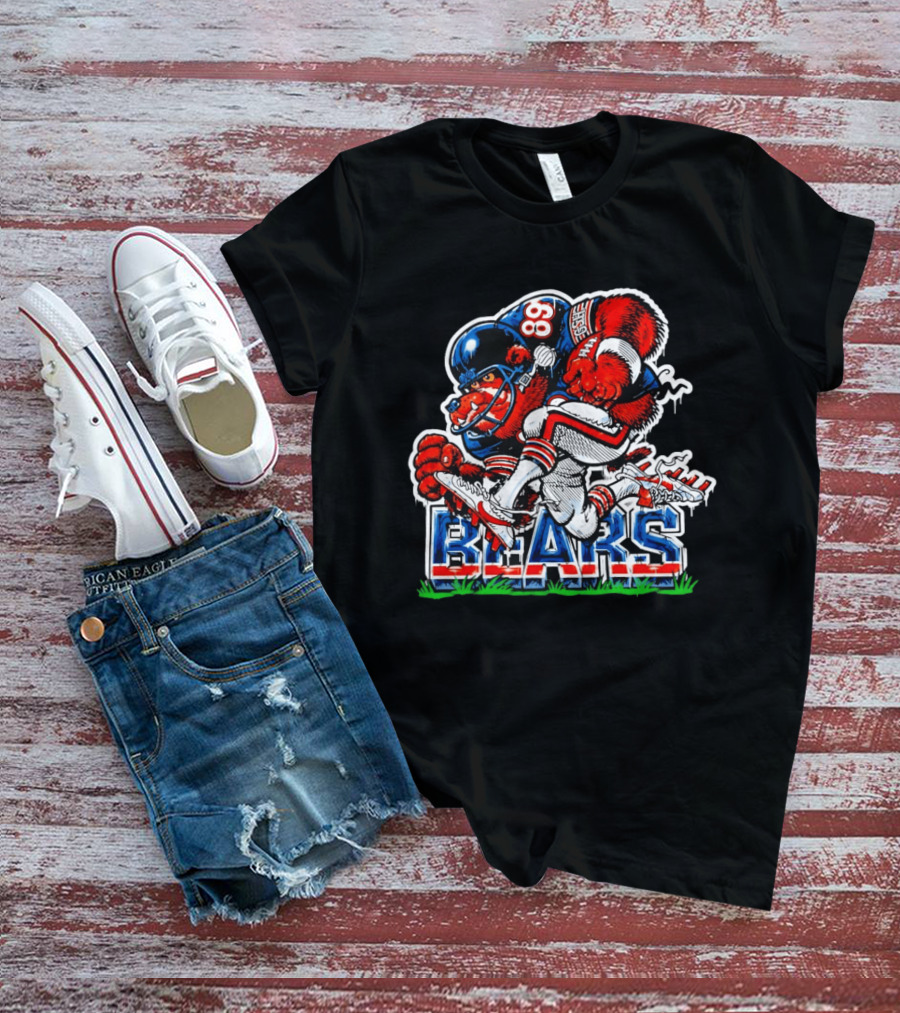 Chicago Bears Football 89 Cartoon Mascot Charge T-Shirt