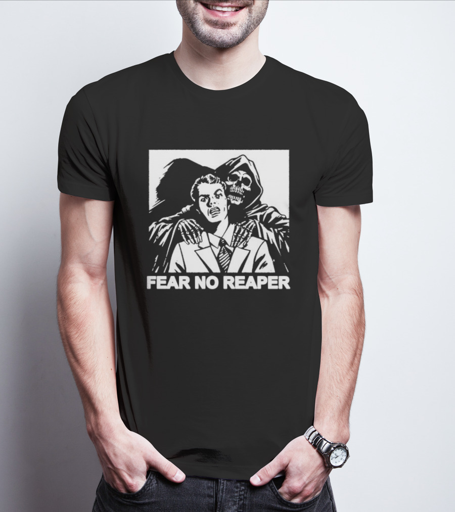 Fear No Reaper Grim Death Skull Horror T-Shirt