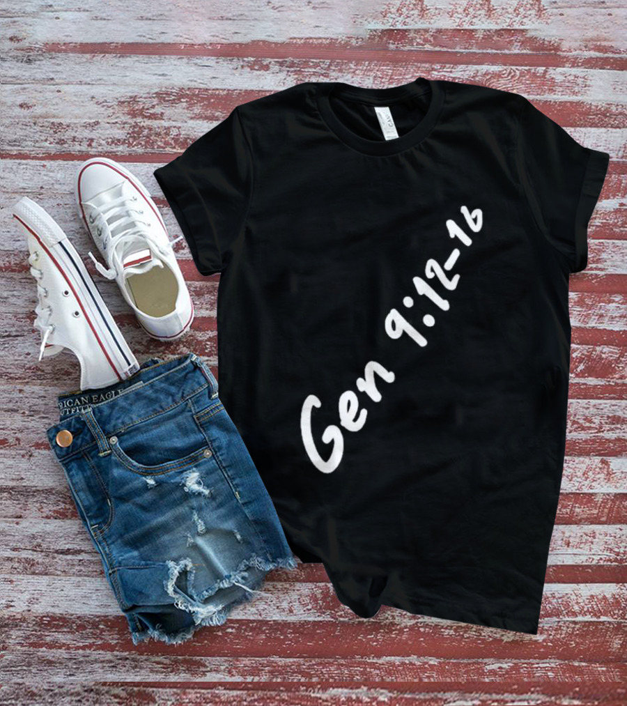 Gen 9:12 16 Text Diagonal Scripture Reference T-Shirt