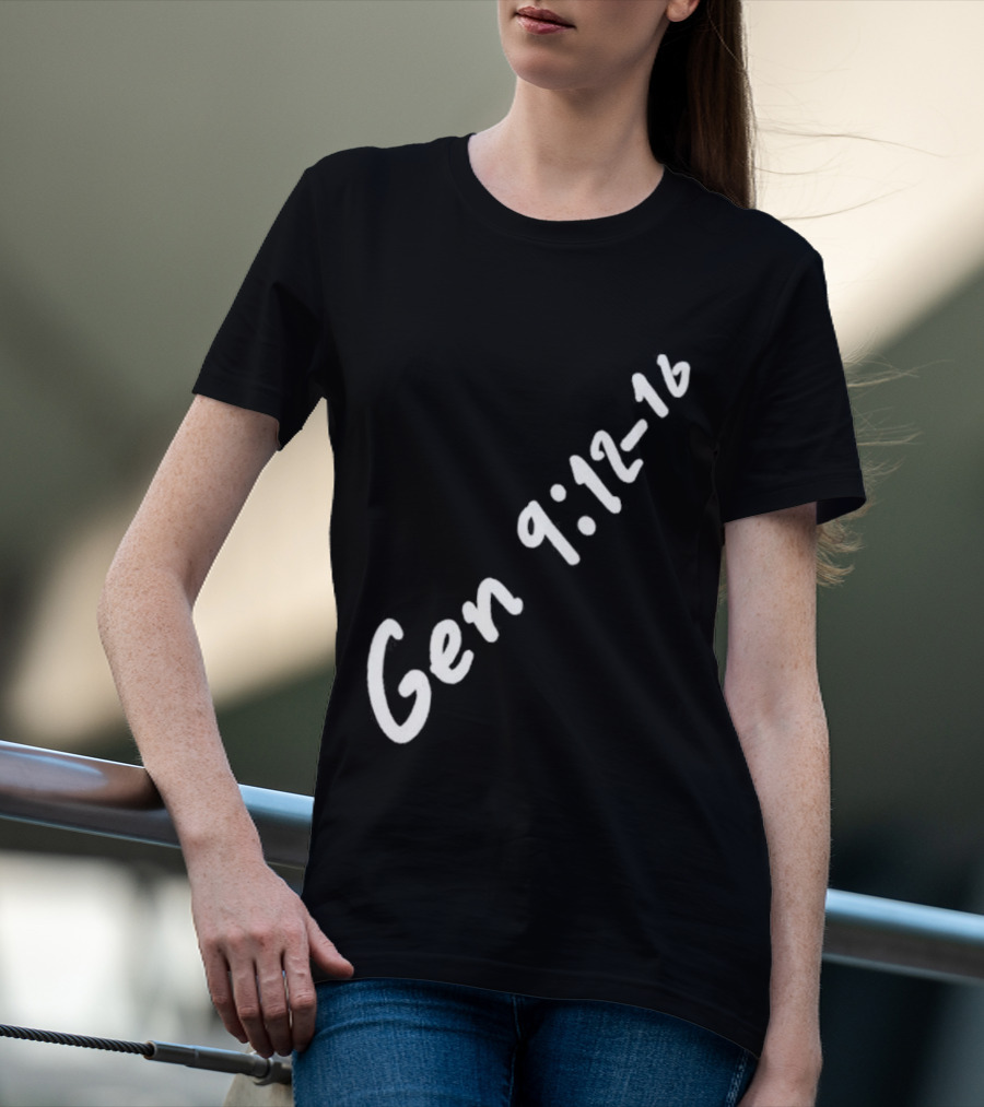 Gen 9:12 16 Text Diagonal Scripture Reference T-Shirt