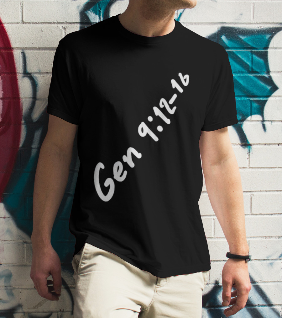 Gen 9:12 16 Text Diagonal Scripture Reference T-Shirt