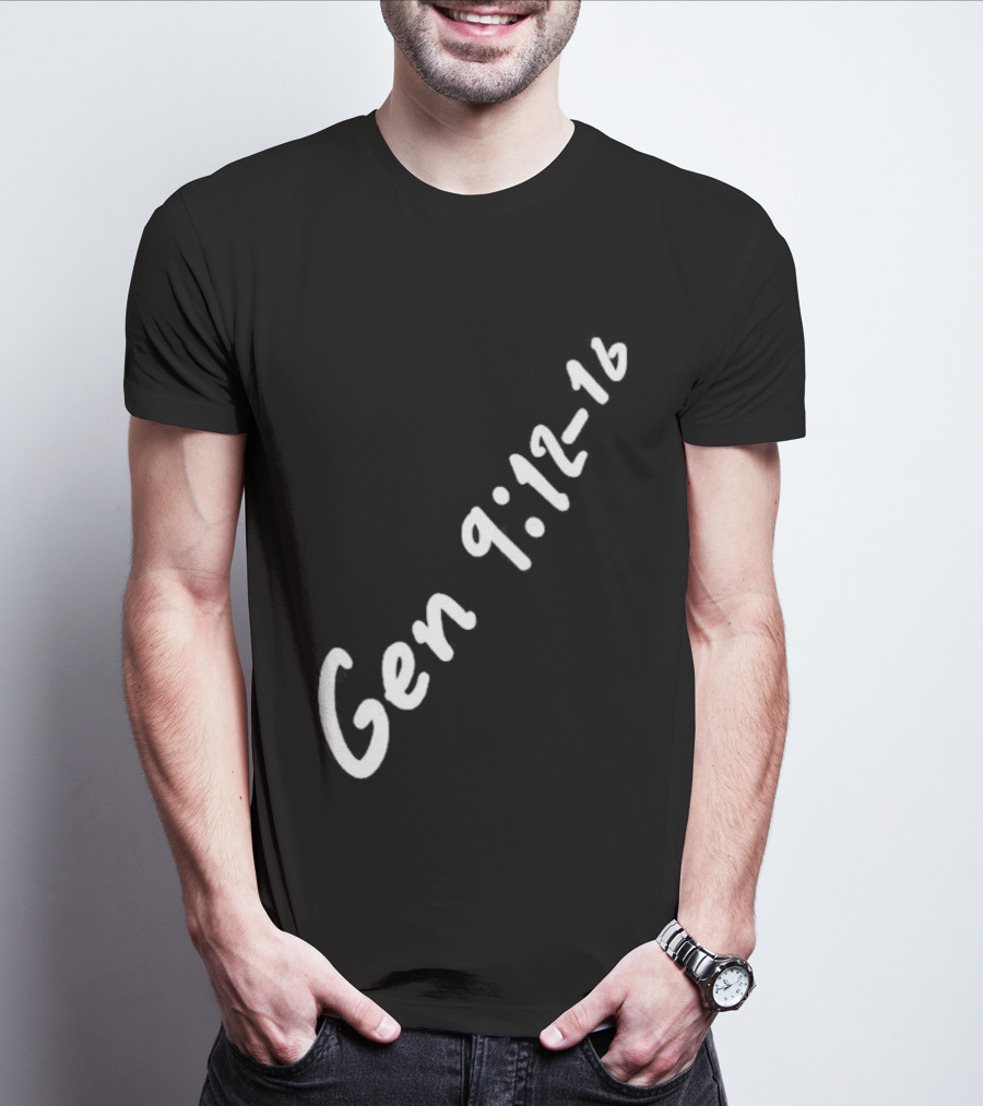 Gen 9:12 16 Text Diagonal Scripture Reference T-Shirt