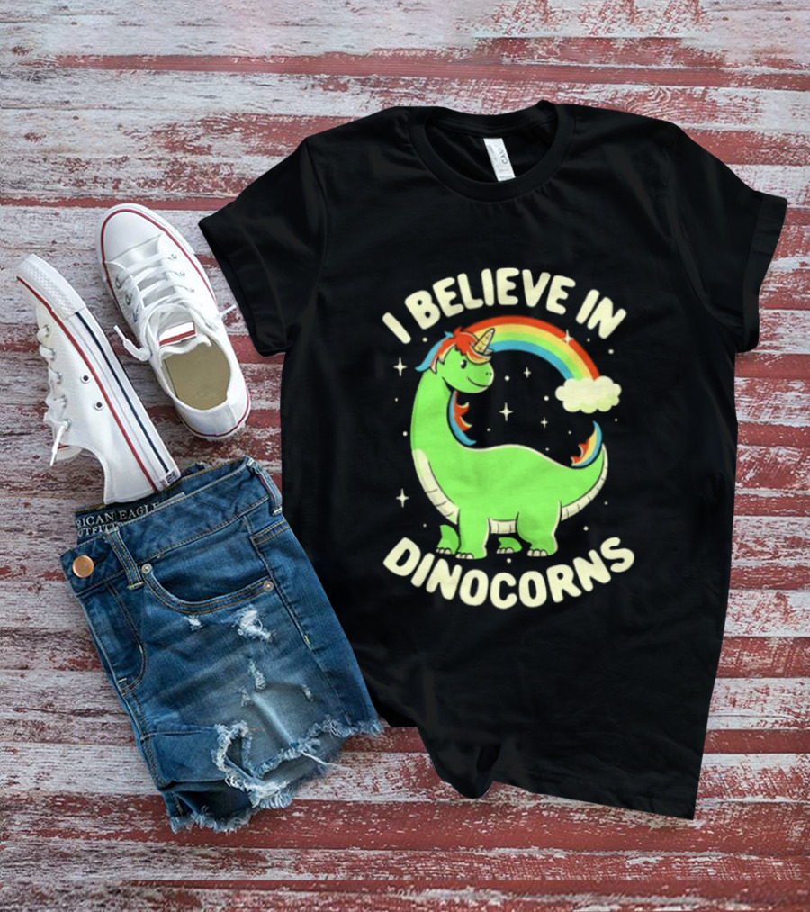 I Believe In Dinocorns Dinosaur Unicorn Rainbow Magic T-Shirt