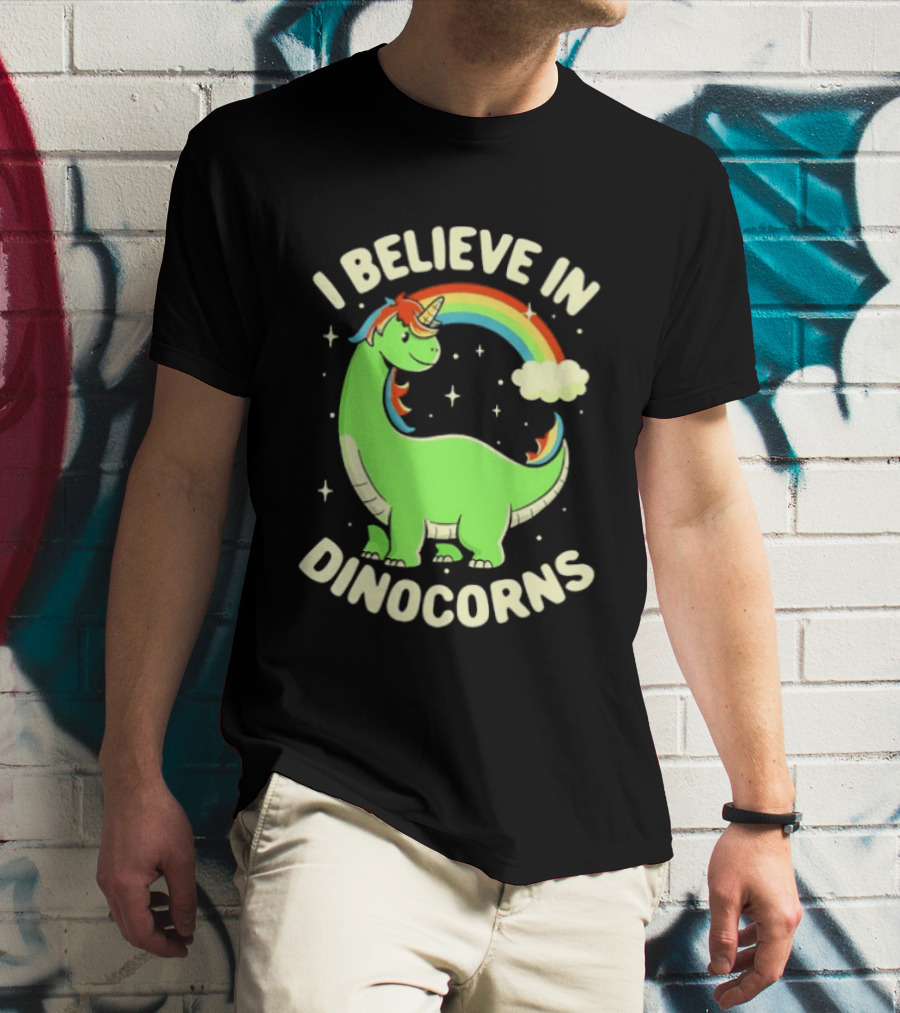 I Believe In Dinocorns Dinosaur Unicorn Rainbow Magic T-Shirt