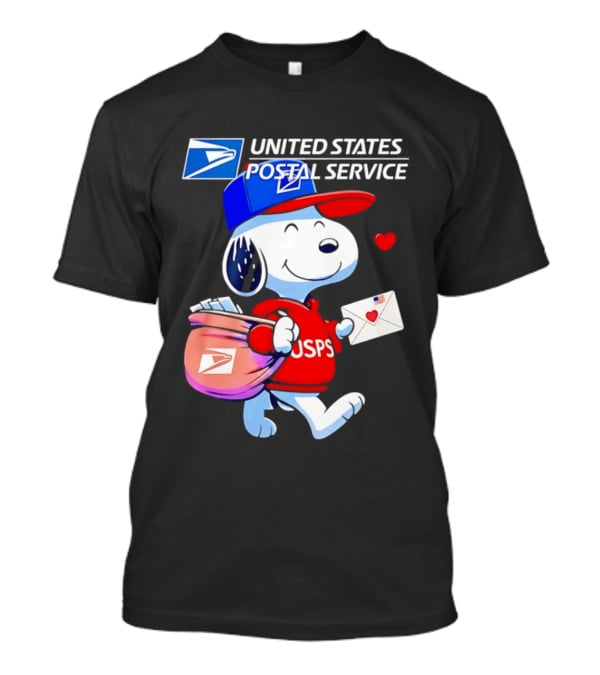 Snoopy USPS Mail Carrier United States Postal Service Official Collaboration T-Shirt