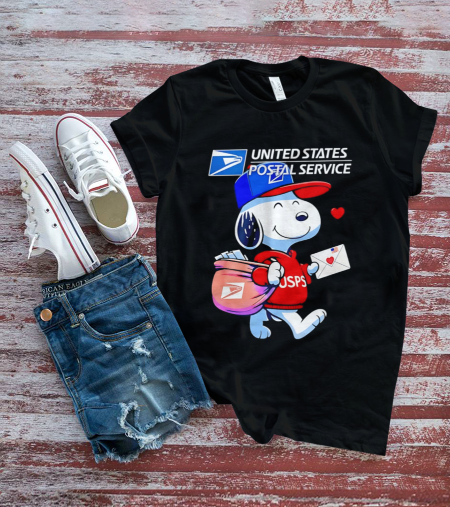 Snoopy USPS Mail Carrier United States Postal Service Official Collaboration T-Shirt