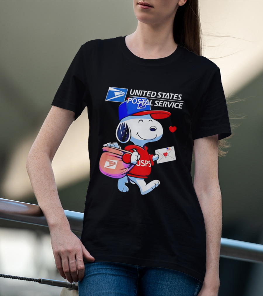 Snoopy USPS Mail Carrier United States Postal Service Official Collaboration T-Shirt