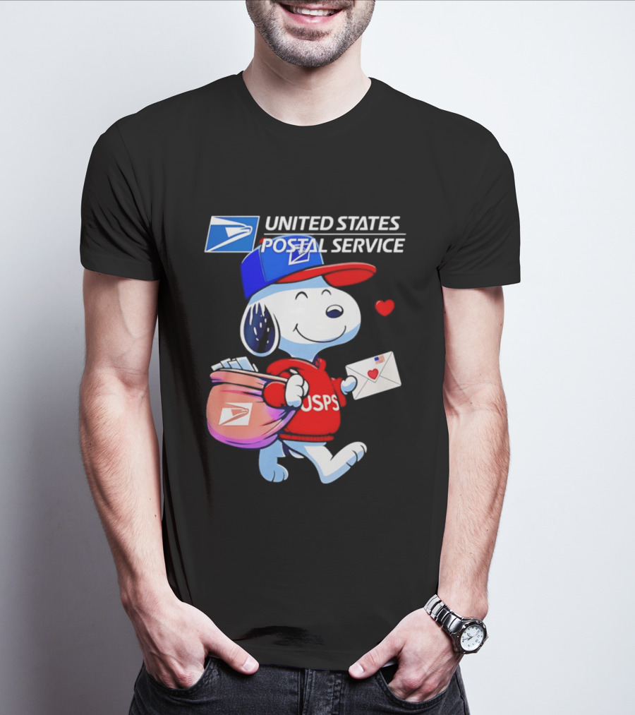 Snoopy USPS Mail Carrier United States Postal Service Official Collaboration T-Shirt