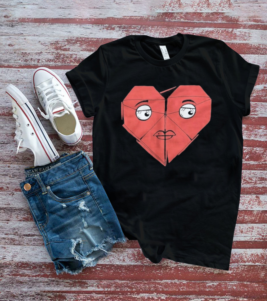 James Marriott Romanticise This Origami Heart Face T-Shirt