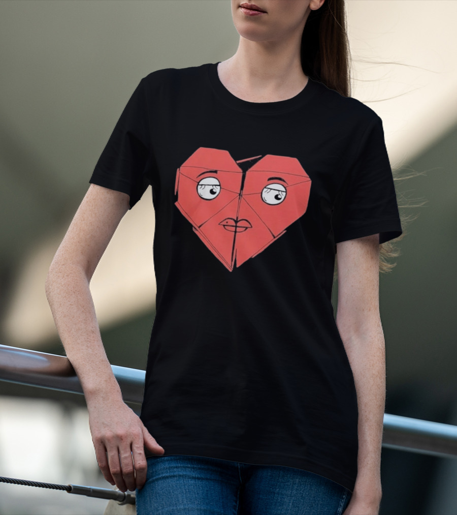James Marriott Romanticise This Origami Heart Face T-Shirt