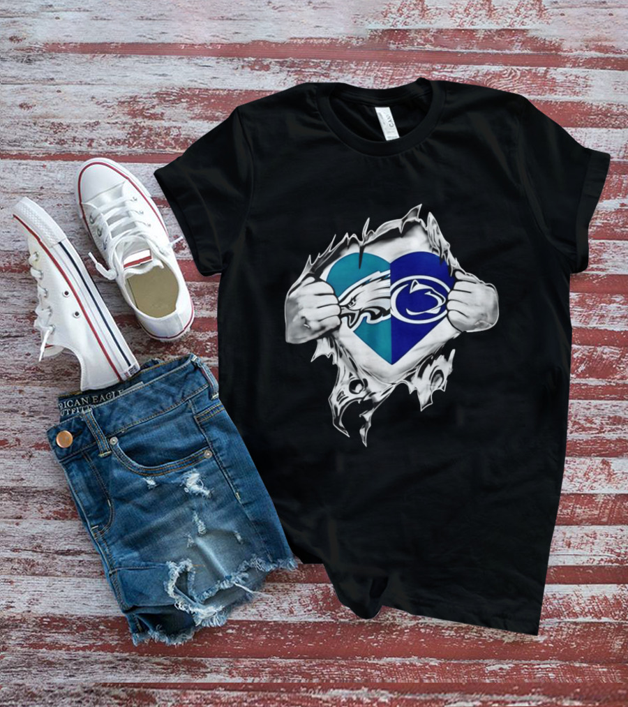 Philadelphia Eagles Penn State Nittany Lions Heart T-Shirt
